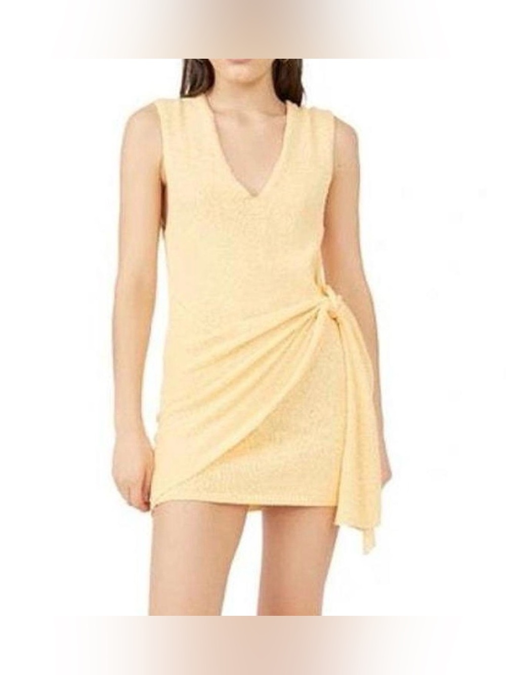 FREE-EST POPPY MINI SWEATER DRESS IN PEACH SUNRISE size small